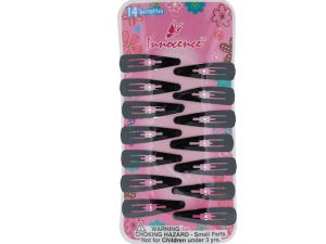 BARRETTES BLACK 14PC  