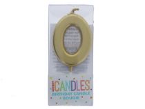 Small Gold Molded Birthday Candle # 0  