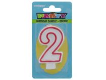 Red and White Molded Birthday Candle # 2  