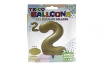 GOLD #2 34 INCH NON METALLIC BALLOON  