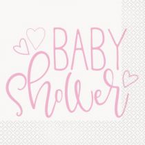 1.99 PINK BABY SHOWER LUNCHEON NAPKINS 16 CT  
