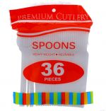 PLASTIC SPOON  WHITE 36 PC  
