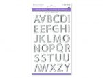 1.99 WHITE WITH SILVER FOIL PAPER CRAFT STICKER 3D ALPHA  