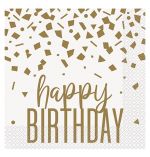 CONFETTI GOLD LUNCHEON NAPKINS 16 PACK  