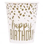 CONFETTI GOLD CUP 9 OZ 8 PACK  