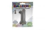 SILVER #1 34 INCH NON METALLIC BALLOON  