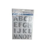 1.99 SILVER GLITTER RHINESTONE LETTERS 39 COUNT