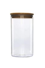 4.99 GLASS CONTAINER WITH WOODEN LID