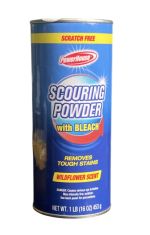 POWER HOUSE SCOURING POWDER WITH BLEACH WILDFLOWER SCENT 1 POUND 