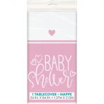 2.49 PINK BABY SHOWER PLATIC TABLE COVER  