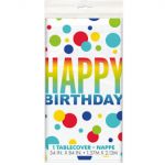 RAINBOW SPOT BIRTHDAY PLASTIC TABLE COVER  