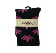 1.99 BLACK AND PINK WEED SOCKS  