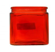 2.99 RED CUBED GLASS VASE  