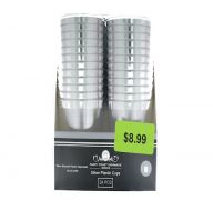 8.99 SILVER TRIM CLEAR CUPS  10 OZ