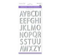 1.99 WHITE WITH SILVER FOIL PAPER CRAFT STICKER 3D ALPHA  