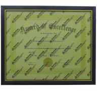 DOCUMENT FRAME BLACK AND GOLD TRIM 8.5 X 11 INCH  
