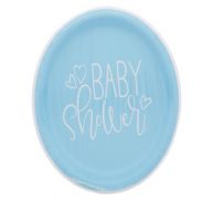 1.99 BLUE BABY SHOWER PLATE 9 IN 8 CT  