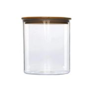 4.99 GLASS CONTAINER WITH WOODEN LID