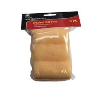DELUXE PAINT ROLLER 3 INCH COVER 3/8 INCH PILE 3 COUNT ppp