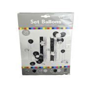 4.99 BLACK AND SILVER 35 PCS SET BALLOONS