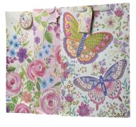 XL BUTTERFLY FLORAL GIFT BAG 