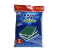 DELUXE ERASER KING AND SCOUR PAD 5 X 3 X 1 INCH 3 PACK ppp