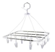 6.99 ESSENTIAL LAUNDRY CLIP AND DRIP HANGER 16 CLIPS 12.5 X 12.5 INCH