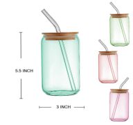 2.99 SODA CAN GLASS COLOR LID & STRAW