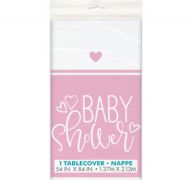2.49 PINK BABY SHOWER PLATIC TABLE COVER  