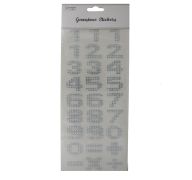SILVER NUMERICAL GEMSTONE STICKERS