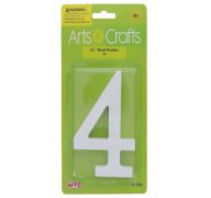  -#4 11CM WHITE WOOD NUMBER-#4 XXX  