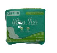 1.99 ULTRA THIN LONG AND SUPER PAD WITH WINGS 10 COUNT  