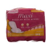 1.99 MAXI REGULAR PADS WITH WINGS 12 COUNT  