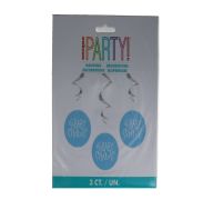 1.99 BLUE BABY SHOWER HANGING SWIRLS 3 CT  