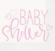 1.99 PINK BABY SHOWER LUNCHEON NAPKINS 16 CT  